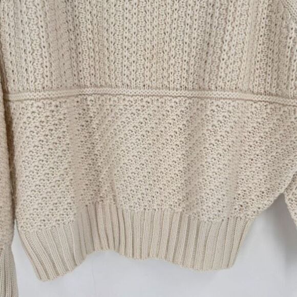 NWT Time and Tru Off White Fisherman knit sweater size medium - Picture 5 of 10
